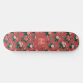 Vintages Peony Pattern - Maroon Hintergrund Skateboard (Horizontal)