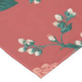 Vintages Peony Pattern - Maroon Hintergrund Tischdecke (Schrägansicht)