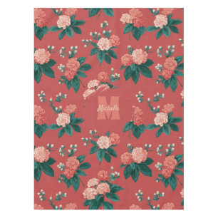 Vintages Peony Pattern - Maroon Hintergrund Tischdecke