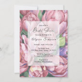 Vintages Peony Rose BlumenBrautparty Einladung (Vorderseite)