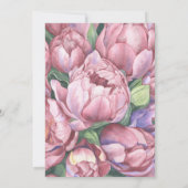 Vintages Peony Rose BlumenBrautparty Einladung (Rückseite)