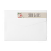 Vintages Peony Wedding Couple Taupe Adressetikett (Rückseite)