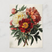 Vintages Peony: Zeitlose Blumendekoration Postkarte (Vorderseite)