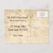 Vintages Pergament Antike Schlüsseländerung Ankündigungspostkarte (Rückseite)