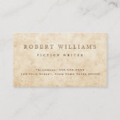 Vintages Pergament antikes Papier rustikal Visitenkarte (Rückseite)