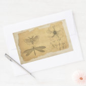 Vintages Pergament Collage Scrapbook Rechteckiger Aufkleber (Umschlag)