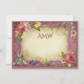 Vintages Pergament Druck Vielen Dank Einladung (Rückseite)