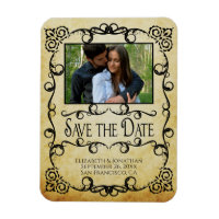 Vintages Pergament Elegante Hochzeit Save the Date