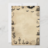 Vintages Pergament Erwachsenes Gotisches Halloween Einladung (Rückseite)