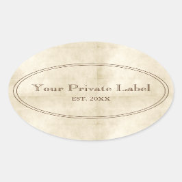 Vintages Pergament - Ihr privates Label Oval Ovaler Aufkleber