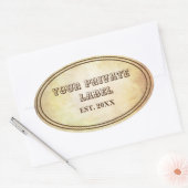 Vintages Pergament - Ihr privates Label Oval Ovaler Aufkleber (Umschlag)