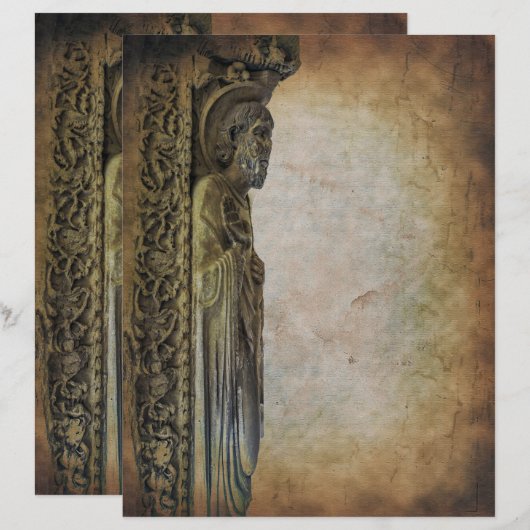 Vintages Pergament im frühen Mittelalter (Vorne/Hinten)