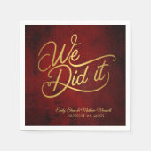 Vintages Pergament, Kalligrafie "'Wir haben es gem Serviette (Vorderseite)