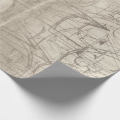 Vintages Pergament mit gedruckten Buchstaben Geschenkpapier (Ecke)