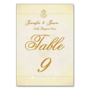 Vintages Pergament-Papier für die Hochzeitskarte d Tischnummer