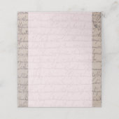 Vintages Pergament | Rosa Platzkarte (Außenseite Aufgefaltet)