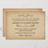 Vintages Pergament-rustikale Hochzeits-Einladungen Einladung (Vorne/Hinten)