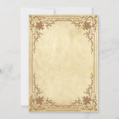 Vintages Pergament Verzierte Rahmen Elegante Hochz Einladung (Rückseite)