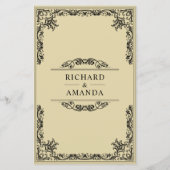 Vintages Pergament Verziertes Budget Einladung Hoc (Rückseite)