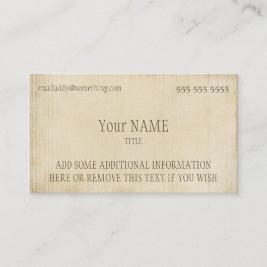 Vintages Pergament Visitenkarte (Vorderseite)