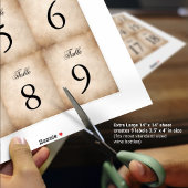 Vintages Pergament Weinflaschen Tischnummern Aufkleber