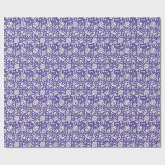 Vintages Periwinkle-Muster Geschenkpapier (Flach)