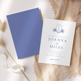 Vintages Periwinkle Wappen Einladung zur Hochzeit