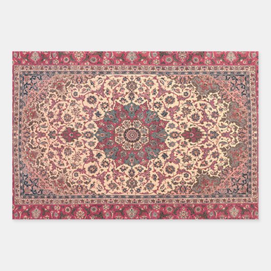 Vintages Perserteppichmuster Geschenkpapier Set (Vorderseite)