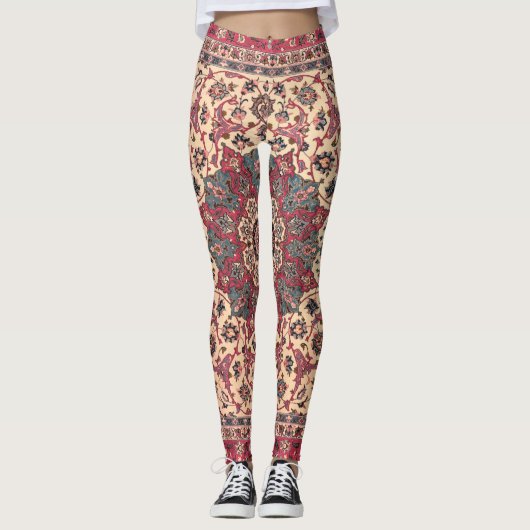 Vintages Perserteppichmuster Leggings (Vorderseite)