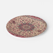 Vintages Perserteppichmuster Pappteller (Schrägansicht)