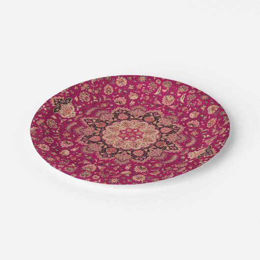 Vintages Persisches Floral-Muster Pappteller (Schrägansicht)