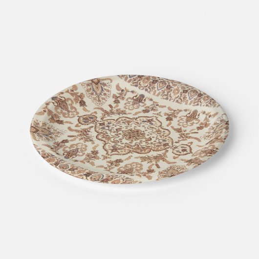 Vintages Persisches Rugmuster Pappteller (Schrägansicht)