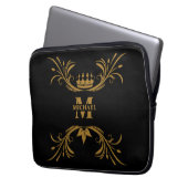 Vintages Personalisiertes Monogramm und Name Laptopschutzhülle (Vorderseite Links)