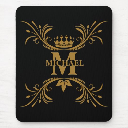 Vintages Personalisiertes Monogramm und Name Mousepad (Vorne)