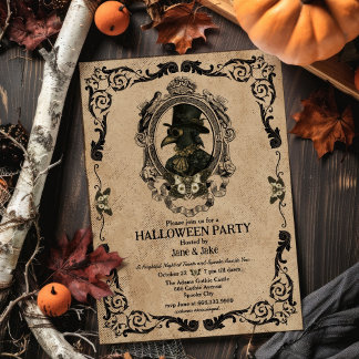 Vintages Pestdiplom Gothic-Halloween-Party Einladung