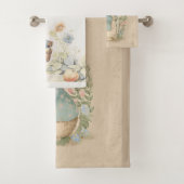 Vintages Peter-Hasen mit Blume Badhandtuch Set (Insitu)