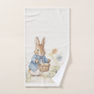 Vintages Peter-Hasen mit Blume Badhandtuch Set