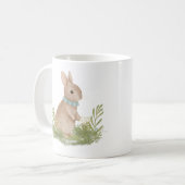 Vintages Peter Kaninchen mit Blume Kaffee Tasse (Vorderseite Links)
