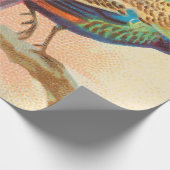 Vintages Pfau auf einem Ast-Gemälde Geschenkpapier (Ecke)