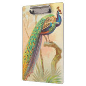 Vintages Pfau auf einem Ast-Gemälde Klemmbrett (Links)