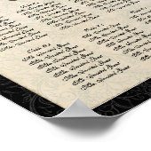 Vintages Pfau-Empfang-Sitzdiagramm Poster (Ecke)