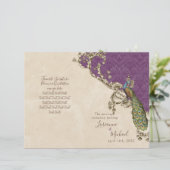 Vintages Pfau- und Etchings-Hochzeitsprogramm (Stehend Vorderseite)