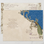 Vintages Pfau- und Etchings-Hochzeitsprogramm (Vorne/Hinten)