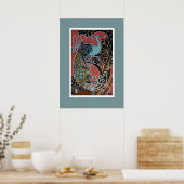 Vintages Pfauenausstellungspaket drucken Poster (Küche)