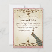 Vintages Pfauendesign Magneteinladung (Vorderseite)