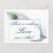 Vintages Pfauenfederfutter Inspiration Liebe Zitat Postkarte (Vorderseite)