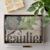 Vintages Pfauengeflechtpapier Seidenpapier (Geschenk)