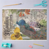 Vintages Pfauengeflechtpapier Seidenpapier (Basteln)