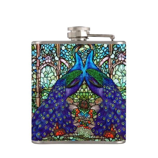 Vintages Pfauenglas Flachmann (Rückseite)