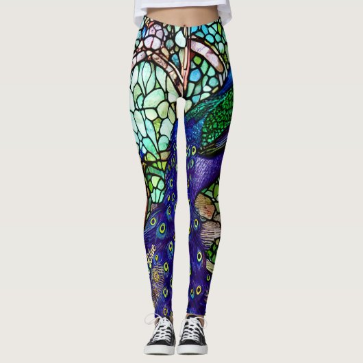 Vintages Pfauenglas Leggings (Vorderseite)